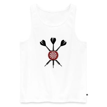 Dart Darts - Männer Premium Bio Tank Top - Weiß - Vorne - AI Model Male 178 light (178cm)