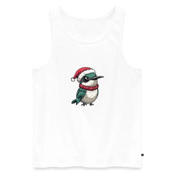 colibri oiseau Noël - Débardeur bio Premium Homme - blanc - Devant - Michal (187cm)