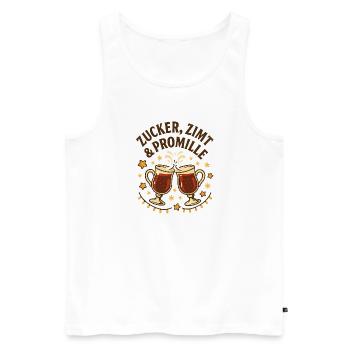 Zucker Zimt Promille Glühwein Advent Weihnachten - Männer Premium Bio Tank Top - Weiß - Vorne - AI Model Male 178 light (178cm)