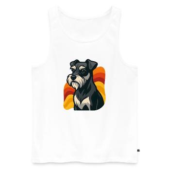 Miniature Schnauzer Dog at Sunset - Men's Premium Organic Tank Top - white - Front - AI Model Male 178 light (178cm)