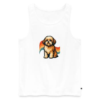 Shih Tzu Chien Rêve Arc-en-ciel - Débardeur bio Premium Homme - blanc - Devant - Michal (187cm)