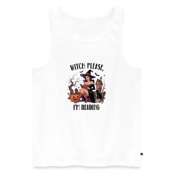 Witch Reading by Halloween Night - Men's Premium Organic Tank Top - white - Front - AI Model Male 178 light (178cm)