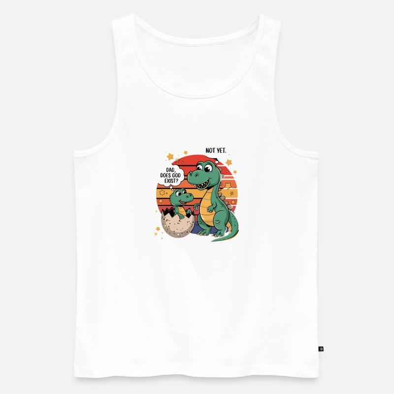 Dino Existenz Frage - Männer Premium Bio Tank Top - Weiß