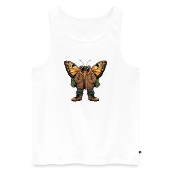 Schmetterling Cool Winter - Männer Premium Bio Tank Top - Weiß - Vorne - Michal (187cm)