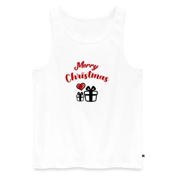 Merry Christmas - Männer Premium Bio Tank Top - Weiß - Vorne - Michal (187cm)