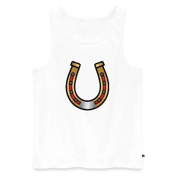 Gold horseshoe luck design - Men's Premium Organic Tank Top - white - Front - Michal (187cm)