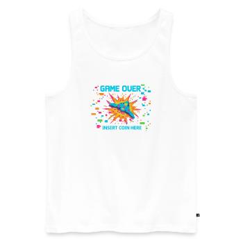 Game Over Neon Arcade Game - Men's Premium Organic Tank Top - white - Front - AI Model Male 178 light (178cm)