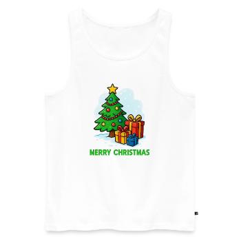 Weihnachtsbaum mit Geschenken - Männer Premium Bio Tank Top - Weiß - Vorne - Michal (187cm)