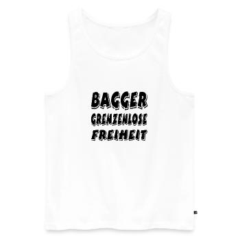 Excavator - Men's Premium Organic Tank Top - white - Front - Michal (187cm)