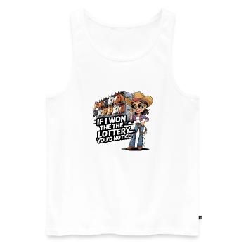 Funny If I Won The Lottery You’d Notice Yacht boat - Männer Premium Bio Tank Top - Weiß - Vorne - Michal (187cm)