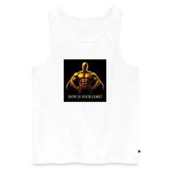 Golden Core Hero Fitness Illustration - Débardeur bio Premium Homme - blanc - Devant - Michal (187cm)