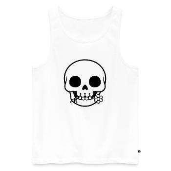 Totenkopf mit Blume | Leben & Tod Symbol - Männer Premium Bio Tank Top - Weiß - Vorne - AI Model Male 178 light (178cm)