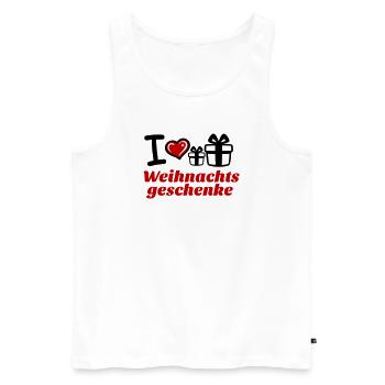 I Love Weihnachtsgeschenke  - Männer Premium Bio Tank Top - Weiß - Vorne - Michal (187cm)