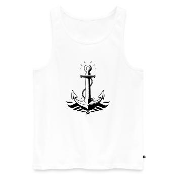 Anchor Seaman Sailor Naordgermany Gift - Men's Premium Organic Tank Top - white - Front - Michal (187cm)