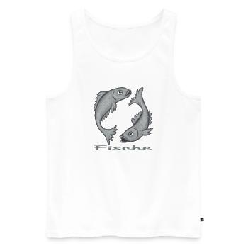 Sternzeichen Fische - Männer Premium Bio Tank Top - Weiß - Vorne - AI Model Male 178 light (178cm)