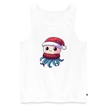 Qualle Weihnachten - Männer Premium Bio Tank Top - Weiß - Vorne - Michal (187cm)