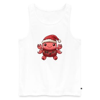 Crabe Crabe Noël - Débardeur bio Premium Homme - blanc - Devant - Michal (187cm)