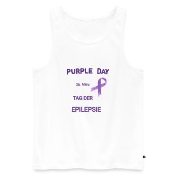 Purple Day Epilepsy Education - Men's Premium Organic Tank Top - white - Front - Michal (187cm)
