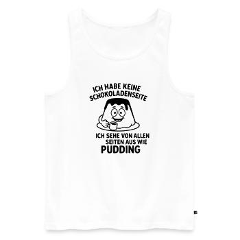 Pudding Côté Chocolat - Débardeur bio Premium Homme - blanc - Devant - AI Model Male 178 light (178cm)