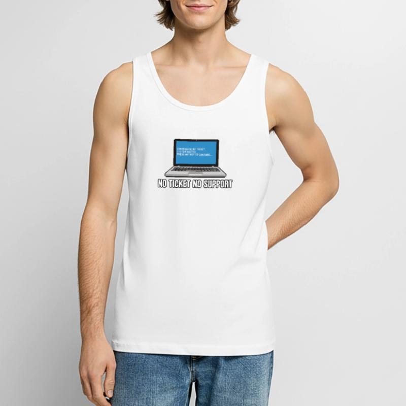 Pas de ticket pas de support Admin IT-Support Spruch Débardeur bio Premium Homme