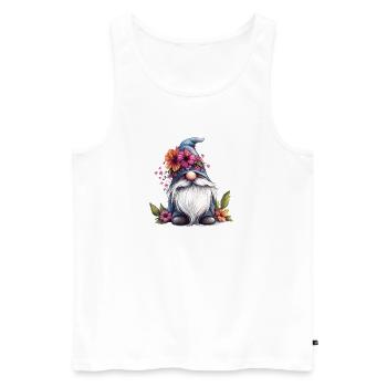 Blumenpracht Gartenzwerg - Männer Premium Bio Tank Top - Weiß - Vorne - Michal (187cm)