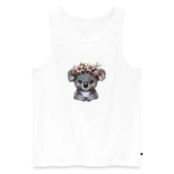 Koala with flower crown illustration - Men's Premium Organic Tank Top - white - Front - Michal (187cm)