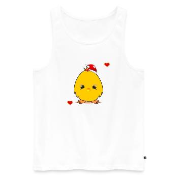 Noël poussin Noël Coeur de Noël - Débardeur bio Premium Homme - blanc - Devant - AI Model Male 178 light (178cm)