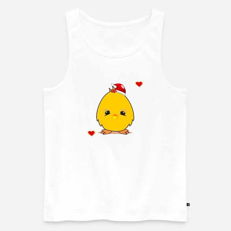 Weihnachtsküken Weihnachten Herz - Männer Premium Bio Tank Top - Weiß