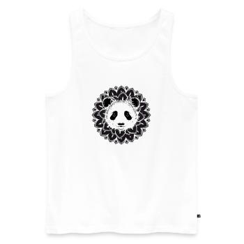 Panda Mandala – Harmonious Animal Motif - Men's Premium Organic Tank Top - white - Front - Michal (187cm)