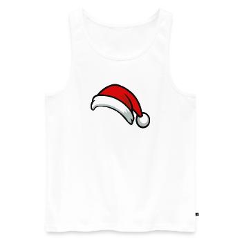 Santa Hat Graphic - Men's Premium Organic Tank Top - white - Front - AI Model Male 178 light (178cm)