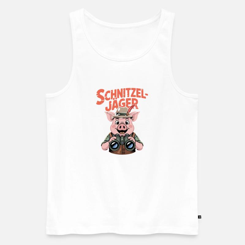 Schnitzeljäger Schwein Schnitzel Koch Essen - Männer Premium Bio Tank Top - Weiß