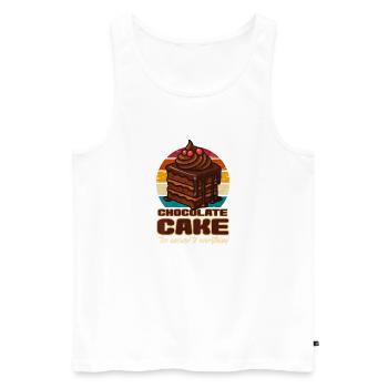 Kuchen Schoko kuchen Geschenk - Männer Premium Bio Tank Top - Weiß - Vorne - Michal (187cm)