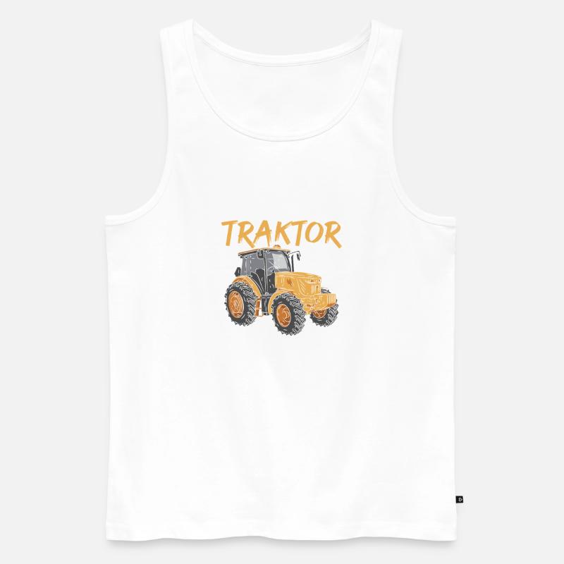 Landwirt Bauernhof Farmer Bauer Traktor - Männer Premium Bio Tank Top - Weiß