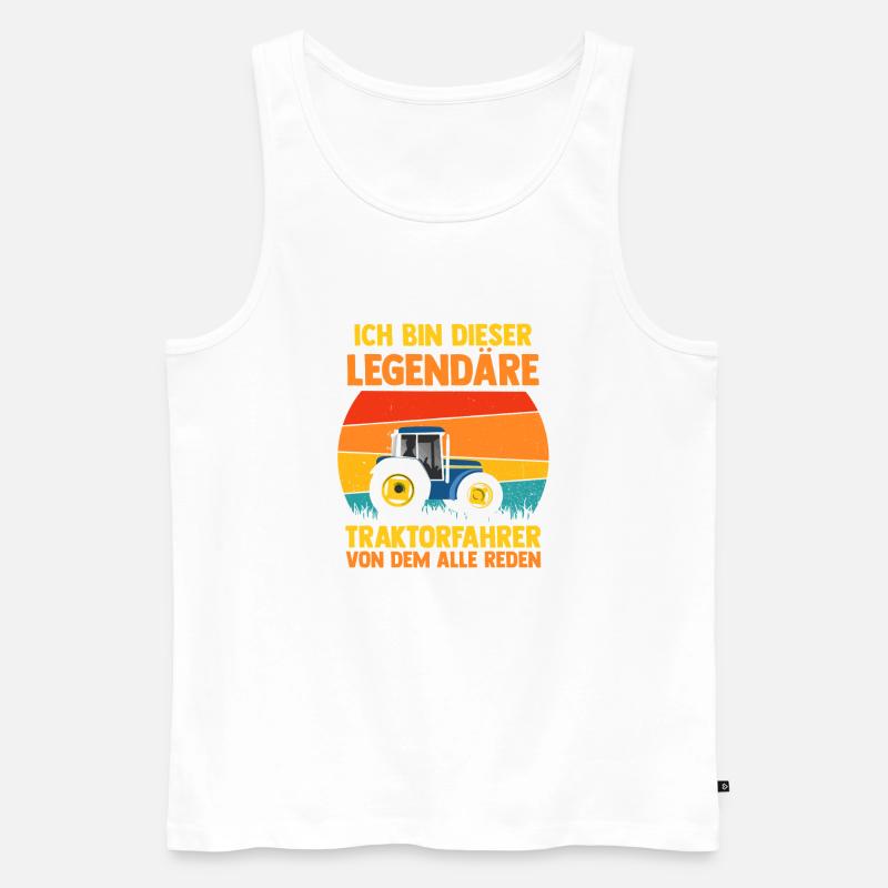 Landwirt Bauernhof Farmer Bauer Traktor - Männer Premium Bio Tank Top - Weiß