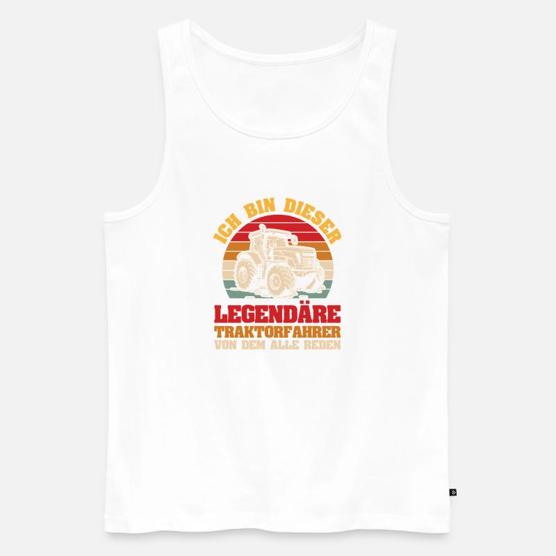 Landwirt Bauernhof Farmer Bauer Traktor - Männer Premium Bio Tank Top - Weiß