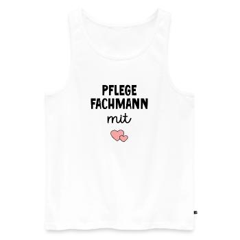 Pflege Pflegefachmann mit Herz - Männer Premium Bio Tank Top - Weiß - Vorne - AI Model Male 178 light (178cm)