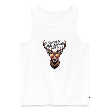 Hirsch mit Geweih Ugly christmas - Männer Premium Bio Tank Top - Weiß - Vorne - AI Model Male 178 light (178cm)