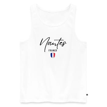 Elegantes Design von Nantes, Nantes, Frankreich - Männer Premium Bio Tank Top - Weiß - Vorne - AI Model Male 178 light (178cm)