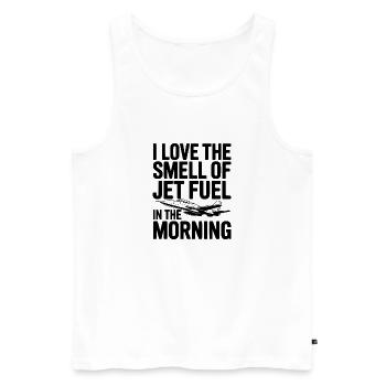 I Love the Smell of Jet Fuel in the Morning - Men's Premium Organic Tank Top - white - Front - AI Model Male 178 light (178cm)