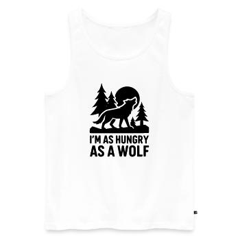 hungry wolf hungry - Men's Premium Organic Tank Top - white - Front - AI Model Male 178 light (178cm)