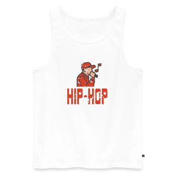 Urban Flow Expression Microphone Freestyle - Männer Premium Bio Tank Top - Weiß - Vorne - AI Model Male 178 light (178cm)
