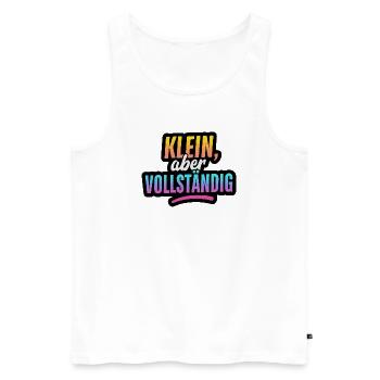 Klein, aber Vollständig - Men's Premium Organic Tank Top - white - Front - Michal (187cm)