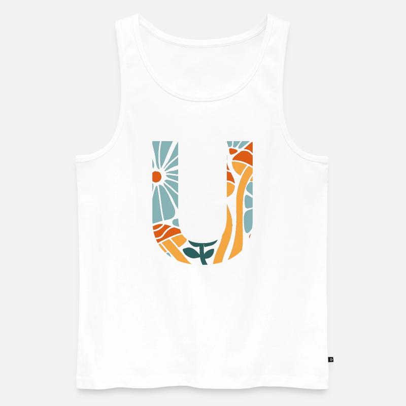 Brief u groovy Blumen Geschenkidee - Männer Premium Bio Tank Top - Weiß