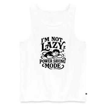Lazy Lazy Shirt Funny Saying Funny Kids School - Men's Premium Organic Tank Top - white - Front - Michal (187cm)
