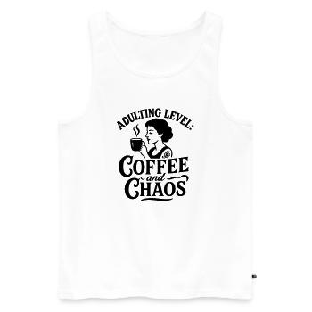 Café drôle dire chaos drôles dictons travailler - Débardeur bio Premium Homme - blanc - Devant - Michal (187cm)