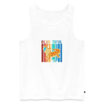Blue Tongue Lizard - Men's Premium Organic Tank Top - white - Front - AI Model Male 178 light (178cm)