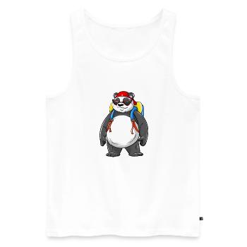 Panda-Rucksack Ready Back to School 2026 Vibes - Männer Premium Bio Tank Top - Weiß - Vorne - AI Model Male 178 light (178cm)
