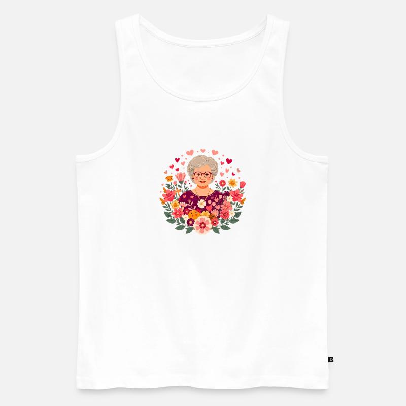 Blumen-Großmutter - Männer Premium Bio Tank Top - Weiß