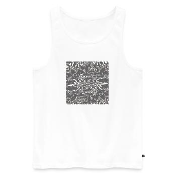 Grauorganische Textur - Männer Premium Bio Tank Top - Weiß - Vorne - AI Model Male 178 light (178cm)