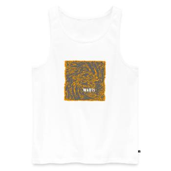 Orange Wave Pattern Art - Men's Premium Organic Tank Top - white - Front - AI Model Male 178 light (178cm)